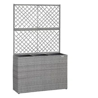 CASARIA Pflanzkasten mit Rankgitter 83 x 30,5 x 60 cm Grau