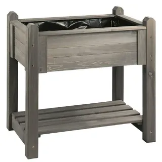 Hochbeet BASIC mit Rollen aus Kiefernholz grau 89,5x59x84,5cm - Grau