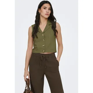 Anzugweste JDY "JDYMILAN LINEN S/L WAISTCOAT TLR", Herren, Gr. L, olive drab, Web, Obermaterial: 45% Baumwolle, 35% Viskose, 20% Leinen, unifarben, taillenbedeckt, V-Ausschnitt, Westen Anzugweste, mit Leinen