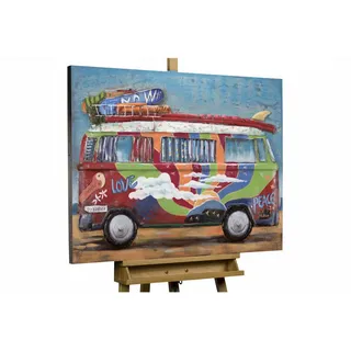 Kunstloft Metallbild Bunt 100/75 cm , Multicolor , Metall , 6.2x75 cm , Bilder & Rahmen, Bilder, Holz & Metallbilder