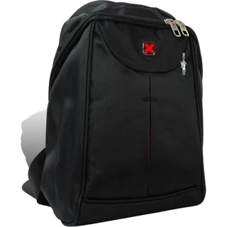 Travel N Meet Damen Herren Sporttasche MP3 Player-Fach Rucksack schwarz Polyester inkl. Feeanhänger 26x12x31 D2ORD4200S - Schwarz