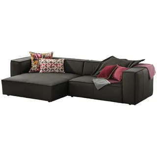W.Schillig Ecksofa , Braun , Kunststoff , Echtleder , Longlife-Leder , Uni , Füllung: Schaumstoff, Polyurethan (Pur) , Ottomane links, nicht einzeln stellbar, L-Form , 300x164 cm , Goldenes M, Emas, Made in EU, Dgm , Lederauswahl, Hocker erhältlich, Rücken echt , Wohnzimmer, Sofas & Couches, Wohnlandschaften, Ecksofas