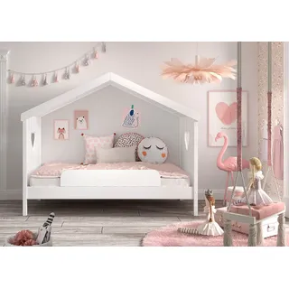 Vipack Hausbett Amori 90 x 200 cm Kiefer massiv weiß lackiert
