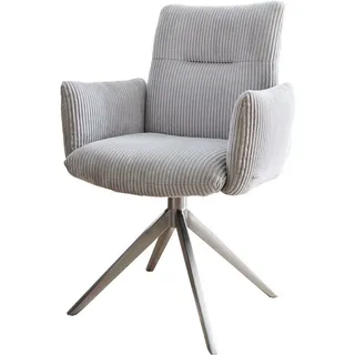 DeLife Drehstuhl Jova-Flex Cord silbergrau
