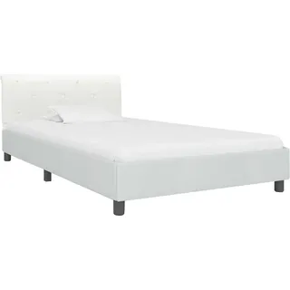 vidaXL Bettgestell Weiß Kunstleder 90 x 200 cm - Weiß