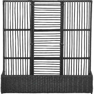Polyrattan Hochbeet Mit Rankgitter, Blumenkasten, Pflanzenkasten, Blumenbeet, Für Garten, Balkon, Schwarz, 103 X 103 X 29 Cm - Schwarz
