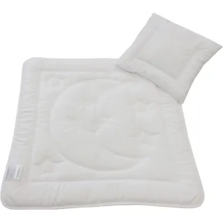 Dreams Kunstfaserbettdecke + Kopfkissen »Mond und Sterne« Praktisches Set für Babys und Kleinkinder, weiß