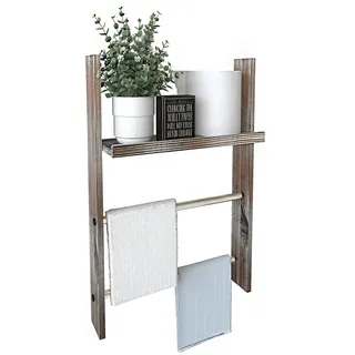 J JACKCUBE DESIGN MK576A Handtuchhalter aus Holz, Wandregal aus rustikalem Holz