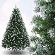 Künstlicher Weihnachtsbaum 180cm mit klappbaren Zweigen, Partybaum mit Metallständer, 998 Zweigspitzen, einfache Montage, Weihnachtsdekoration für Büro, Wohnzimmer und Küche