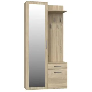 Topeshop GAR DUO SONOMA, Eiche, 2 Tür(en), Drehtür, 5 Regale, 1 Schublade(n) - Braun