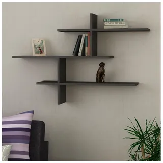 woody fashion Wandregal 80,5 x 22 x 123 cm Anthrazit