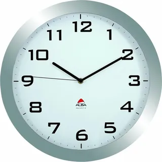 Wanduhr Archivo 2000 Grau Metall Kristall Ø 38 cm Weiß rund