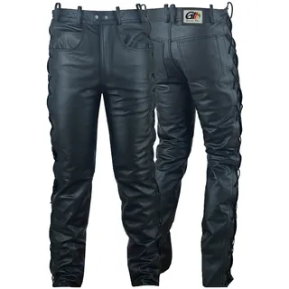 German Wear Lederhose seitlich geschnürt Schwarz 50