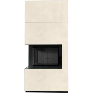 Kaminbausatz KRATKI FLOKI BOX links 8 kW Ø 160 Quarzsinter FOKOS TALCO schwarz Verkleidung - Schwarz