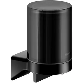 KEUCO AVENO Seifenspender für Flüssigseife, Füllmenge 180 ml, Echtkristall-Stulpgas mattiert, 14652379000, Farbe: Schwarz Matt