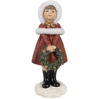 Clayre & Eef Figur Kind 13 cm Rot Polyresin Weihnachtsfiguren