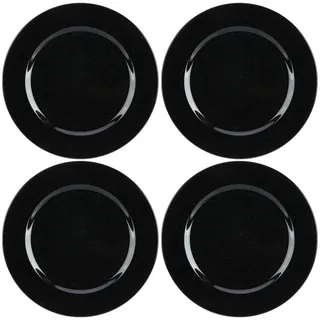 com-four® 4x Platzteller als Tischdekoration - wiederverwendbare Unterteller als Tischdekoration - funkelnde Dekoteller für Hochzeit, Familienfeier oder Weihnachten - Charger Ø 33 cm - Servierplatten