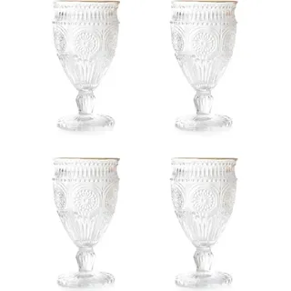 HOMLA BARREL Weingläser Goldrand 0,35 l, 4er-Set - Gold