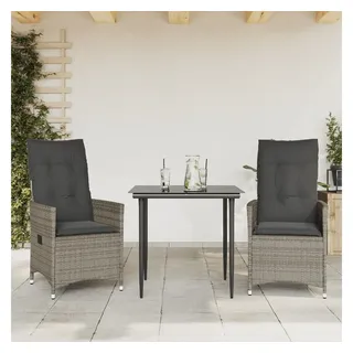 vidaXL Gartensessel mit Kissen 59 x 73 x 92 cm grau 2 St.