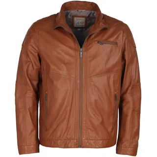 Lederjacke JCC "Lederjacke 3102231", Herren, Gr. 52, braun (cognac), Obermaterial: 100% Lammleder LEL. Futter: 100% Polyester PES., Jacken Lederjacke