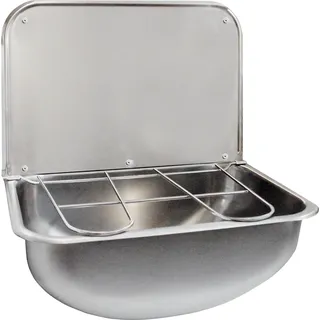 KWC Ausgussbecken, SIRIUS, 436×190×339mm, Klapprost, Spritzwand, Edelstahl, 1 Stk. - Weiß