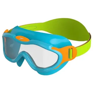 Speedo Biofuse Junior Schwimmmaske - Azure Blue / Fluo Green / Fluo Orange / Clear - One Size