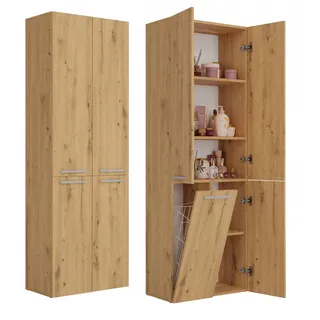 Topeshop NEL 1K DD ART KPL, Eiche, Frei stehend, 5 Regale, 4 Tür(en), Partikelbord, Matt - Braun