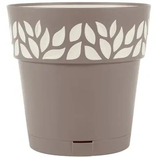 Stefanplast Vase Cloe aus Polypropylen mit Reserve, Farbe Taupe 25 cm, 25 cm