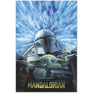 Grupo Erik Poster Star Wars The Mandalorian, Hyperspace, Star Wars Poster The Mandalorian, Raumdekoration, offizielles Lizenzprodukt