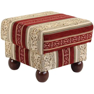 Max Winzer Hocker , Rot , Holz , Nussbaum , Füllung: Polyetherschaumkern , quadratisch , 54x48x54 cm , Goldenes M, Made in Europe , Wohnzimmer, Sessel, Hocker & Hockerbänke, Sitzhocker