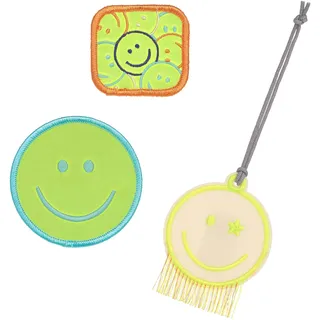 Lässig Anhänger und Patches Set (3 Stk.) mit Druckknopf/School Patches Set Smile