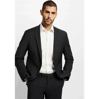 Baukastensakko CINQUE "CICASTELLO", Herren, Gr. 52, schwarz, Obermaterial: 53% Polyester, 43% Schurwolle, 4% Elasthan, unifarben, schmal, Sakkos Baukastensakko, Slim-Fit