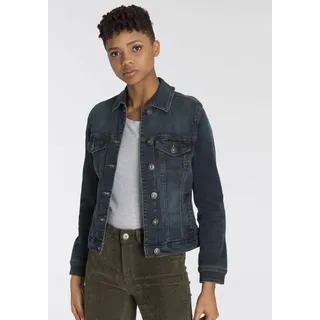 Jeansjacke ARIZONA, Damen, Gr. 38, blau (dunkelblau us), Denim/Jeans, Obermaterial: 98% Baumwolle, 2% Elasthan, Basic, figurbetont kurz, abgestepptes Bündchen mit Knöpfen, Jacken Jeansjacke, aus Baumwollmischung, figurbetont, in Stretch-Qualität, Topseller