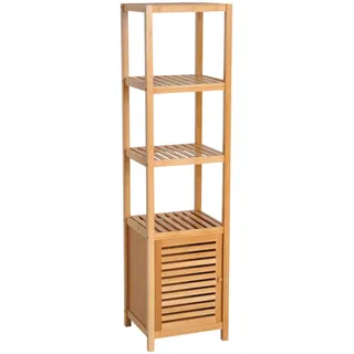 Homcom Badezimmerschrank schmal 33 x 140 x 36 cm Natur