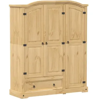 vidaXL Kleiderschrank Corona 151,5x52x186 cm Massivholz Kiefer - Braun