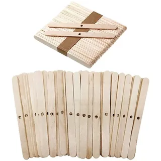 Kerzendochthalter aus Holz, 100 Stück Kerzendocht-Zentriergeräte Kerzendochthalter für Mehrfachdocht-Kerzenherstellung, DIY Handwerk (einzelner Dochthalter)