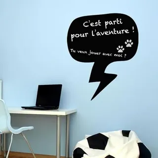 Ambiance Sticker Kreidetafel – Wandaufkleber, selbstklebend, abwischbar, Sprechblase, 55 x 45 cm