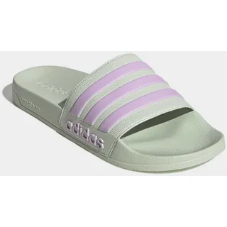 Badesandale ADIDAS SPORTSWEAR "SHOWER ADILETTE", Damen, Gr. 40,5, linen grün, bliss lila, bliss lila, Synthetik, Schuhe Badesandale, Badelatschen