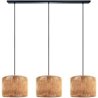 Paco Home Pendelleuchte »Hugo Bonita«, Leuchtmittel E27 Rattan Pendelleuchte Korb Geflochten Boho Wohnzimmer Lampenschirm Papier E27, beige