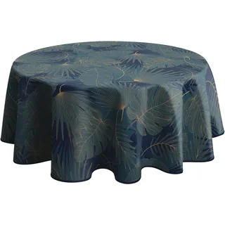 Le linge de Jules Tischdecke, schmutzabweisend, Olinda, blau, rund, 160 cm
