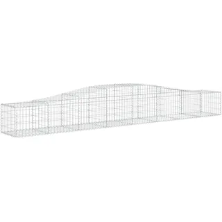 vidaXL Gabione mit Hochbogen 400x50x40/60 cm Verzinktes Eisen - Silber