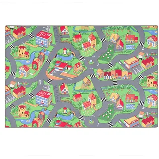 Snapstyle Kinder Spiel Teppich Little Village , Textil , Abstrakt , 80x160 cm , Teppiche und Böden, Teppiche, Kinderteppiche