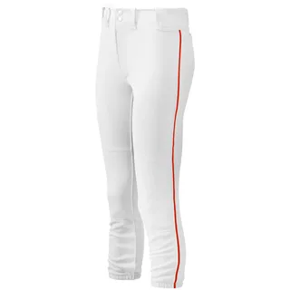 Mizuno Damen Gürtel Select Paspel Hose, Damen, 350314.0010.03.XS, weiß/rot, xs
