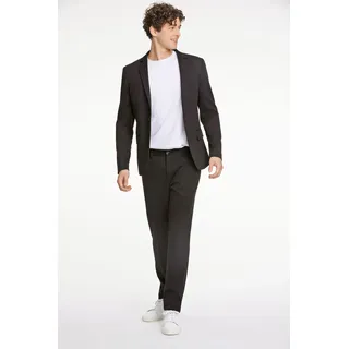 Anzug LINDBERGH, Herren, Gr. 50, N-Gr, schwarz, Web, Obermaterial: 75% Polyester, 22% Viskose, 3% Elasthan. Futter: 100% Polyester, unifarben, regular fit, Anzüge Anzug, mit modernem Schnitt