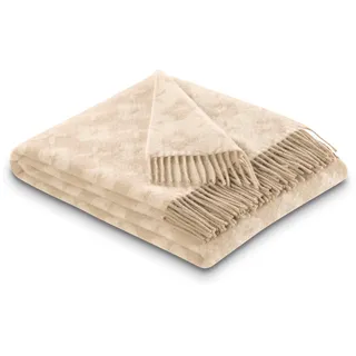 Biederlack Plaid Wohndecke 150 x 200 cm Beige
