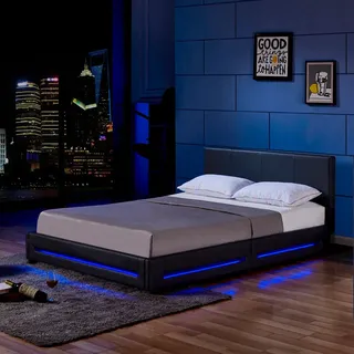LED Bett ASTEROID - Variantenauswahl, schwarz, Größe:160 x 200 cm - Schwarz