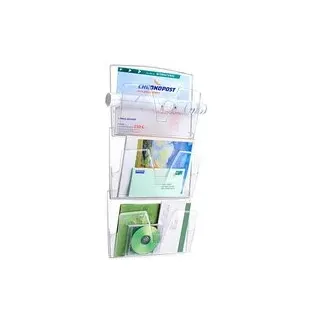 cep Wandprospekthalter transparent DIN A4 3 Fächern 36,0 x 12,2 x 75,0 cm, 1 St.