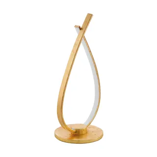 EGLO LED Tischlampe Miraflores, 2 flammige Tischleuchte Modern | Nachttischlampe aus Aluminium, Stahl und Kunststoff, Wohnzimmerlampe in Gold, Weiß, Lampe mit Schalter