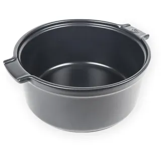 PEUGEOT - Runde Souffléeform aus Keramik - 24 cm x 22 cm x 9,7 cm - Fassungsvermögen: 2,4 L - 10 Jahre Garantie - Schiefergrau