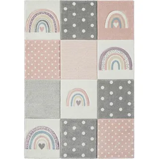 Xxxl Kinderteppich , Altrosa, Hellgrau , Textil , Regenbogen , rechteckig , 120x170 cm , ISO 9001, Bsci, Oeko-Tex® Standard 100 , für Fußbodenheizung geeignet, in verschiedenen Größen erhältlich, pflegeleicht, leicht zusammenrollbar , Teppiche und Böden, Teppiche, Kinderteppiche